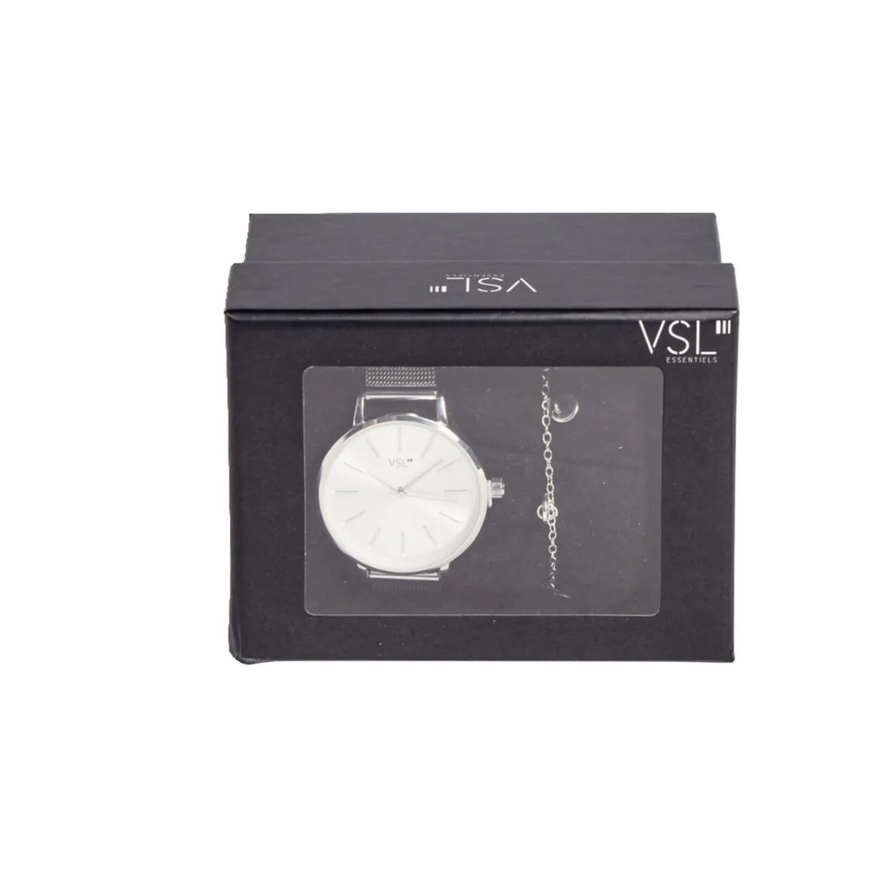 Ensemble montre et bracelet femme argenté