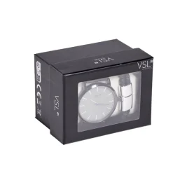 Ensemble montre et bracelet homme simili noir