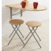 Ensemble table pliante murale et 2 tabourets