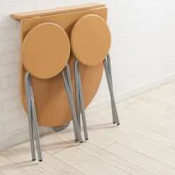 Ensemble table pliante murale et 2 tabourets