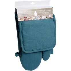 Ensemble tablier de cuisine, gant et manique