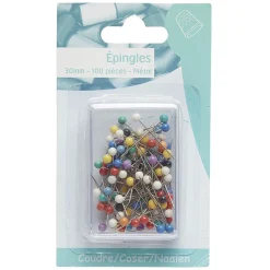 Epingle à tête x100 multicolores