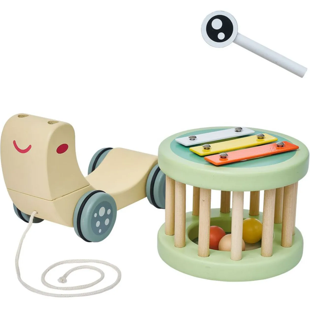 Escargot à tirer en bois