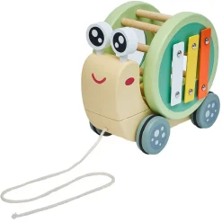 Escargot à tirer en bois