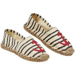 Espadrille Femme rayé bleu motif ancre marine T36-41