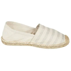 Espadrilles Femme beige rayé gris pailleté T36/40