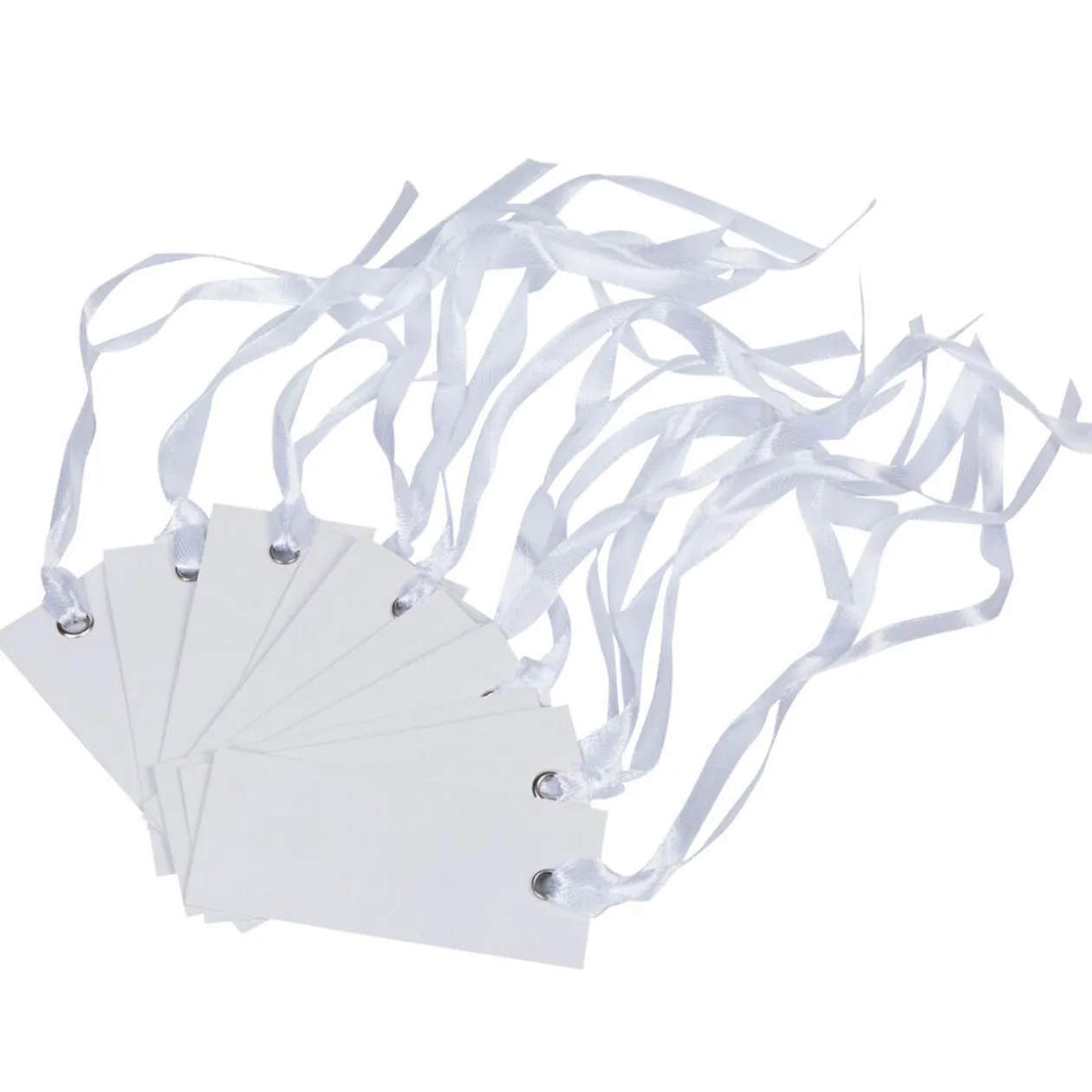 Etiquette avec ruban blanc x10