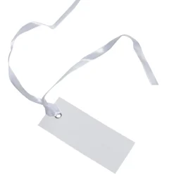 Etiquette avec ruban blanc x10