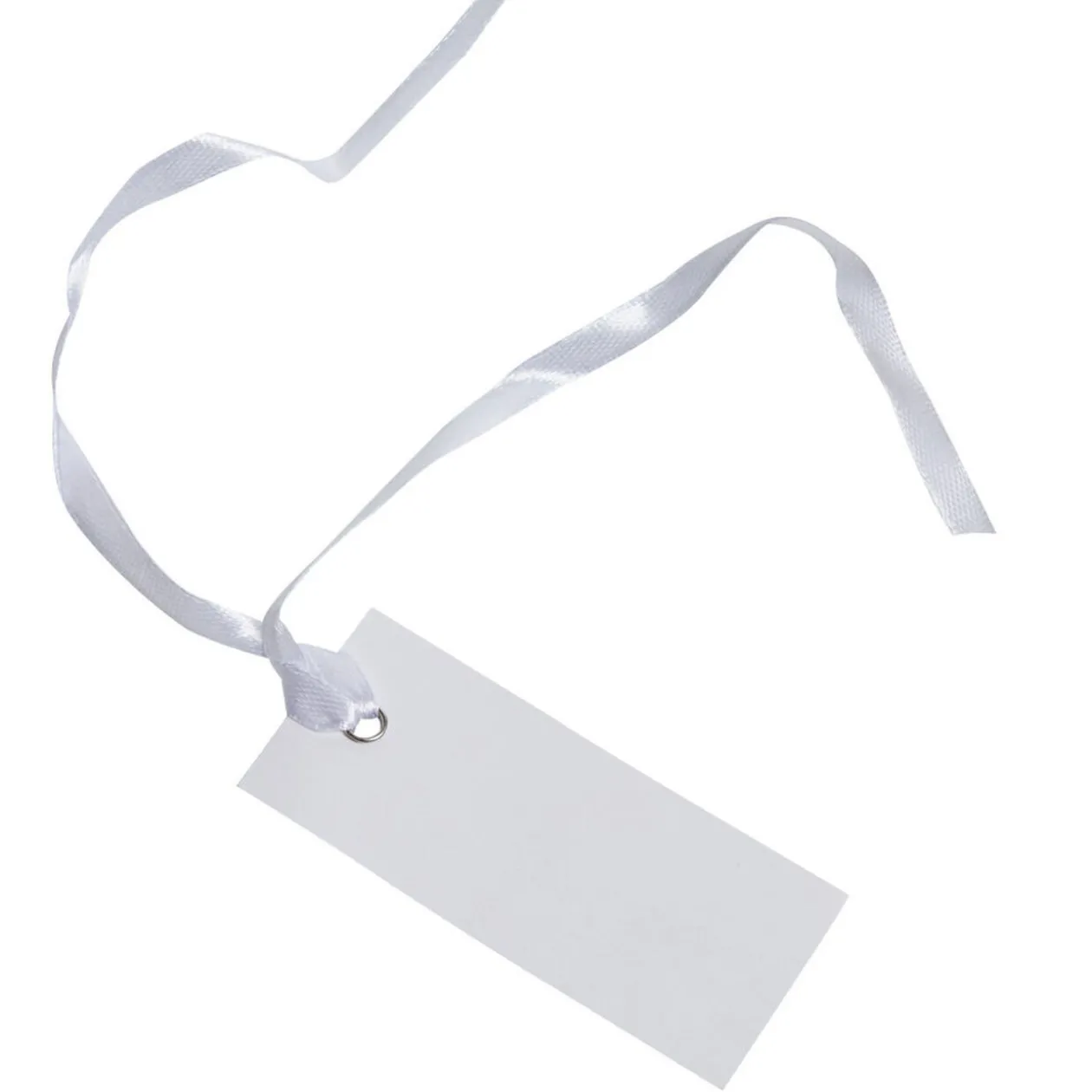 Etiquette avec ruban blanc x10