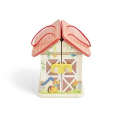 Ferme ou hôpital ou caserne de pompiers pliable en bois 20,5x17,5xH19cm