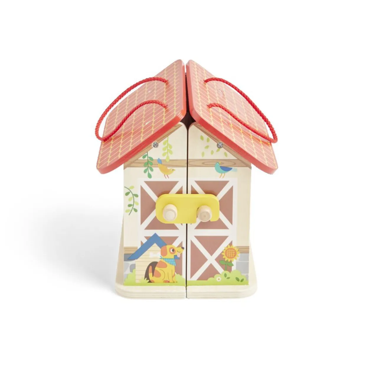 Ferme ou hôpital ou caserne de pompiers pliable en bois 20,5x17,5xH19cm