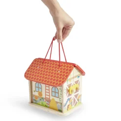 Ferme ou hôpital ou caserne de pompiers pliable en bois 20,5x17,5xH19cm