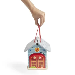 Ferme ou hôpital ou caserne de pompiers pliable en bois 20,5x17,5xH19cm