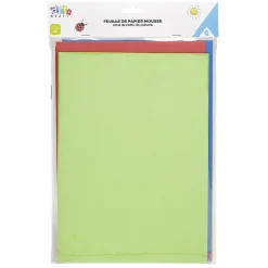 Feuille en papier mousse colorée x6