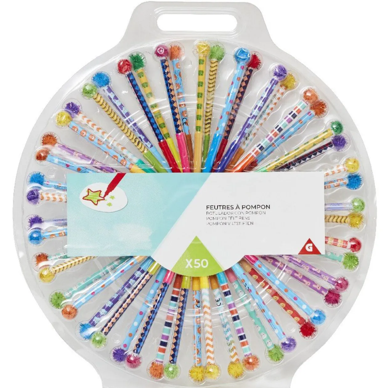 Feutre pompon coloré x50