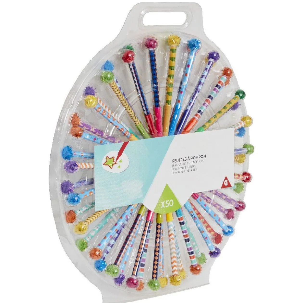 Feutre pompon coloré x50