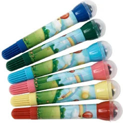Feutre tampon 6 couleurs double fonction