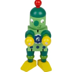 Figurine robot marionette en bois