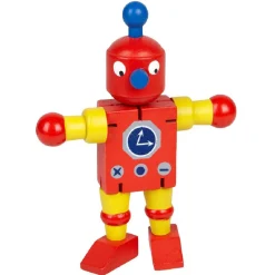 Figurine robot marionette en bois