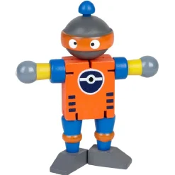 Figurine robot marionette en bois