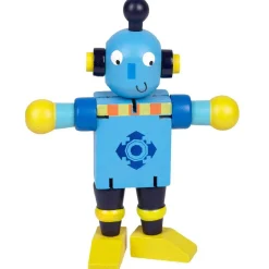 Figurine robot marionette en bois