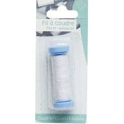 Fil à coudre polyester blanc 100 m