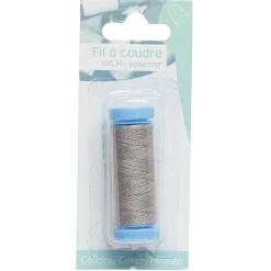 Fil à coudre polyester gris 100 m