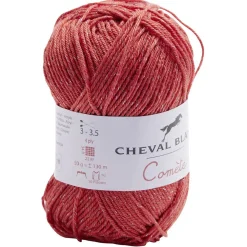 Fil à tricoter coton acrylique rouge