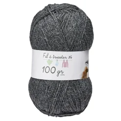 Fil à tricoter gris acrylique