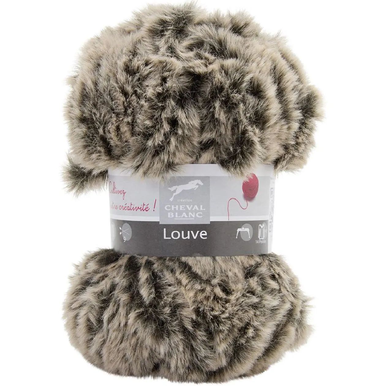 Fil à tricoter Louve marron 50 g