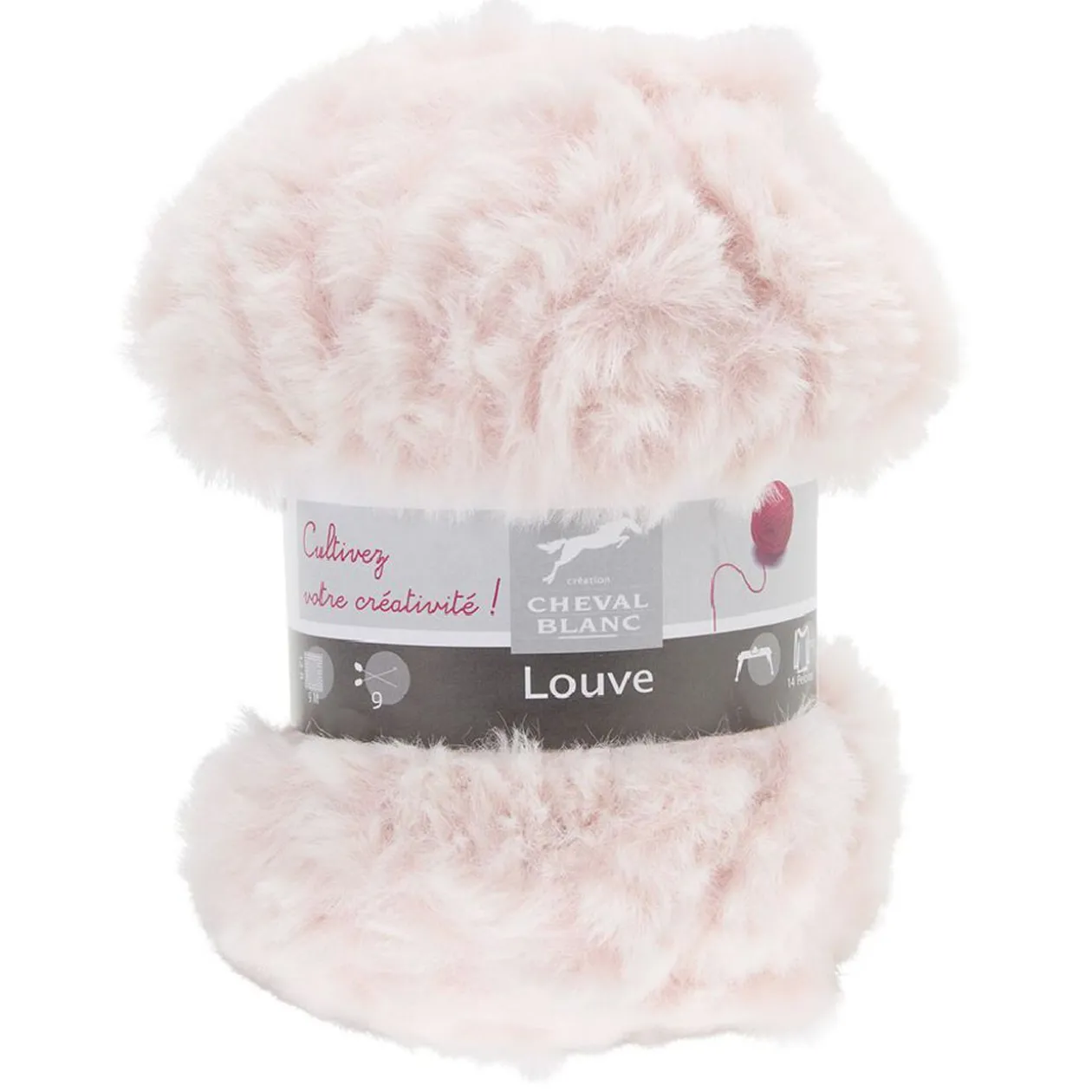 Fil à tricoter Louve rose 50 g