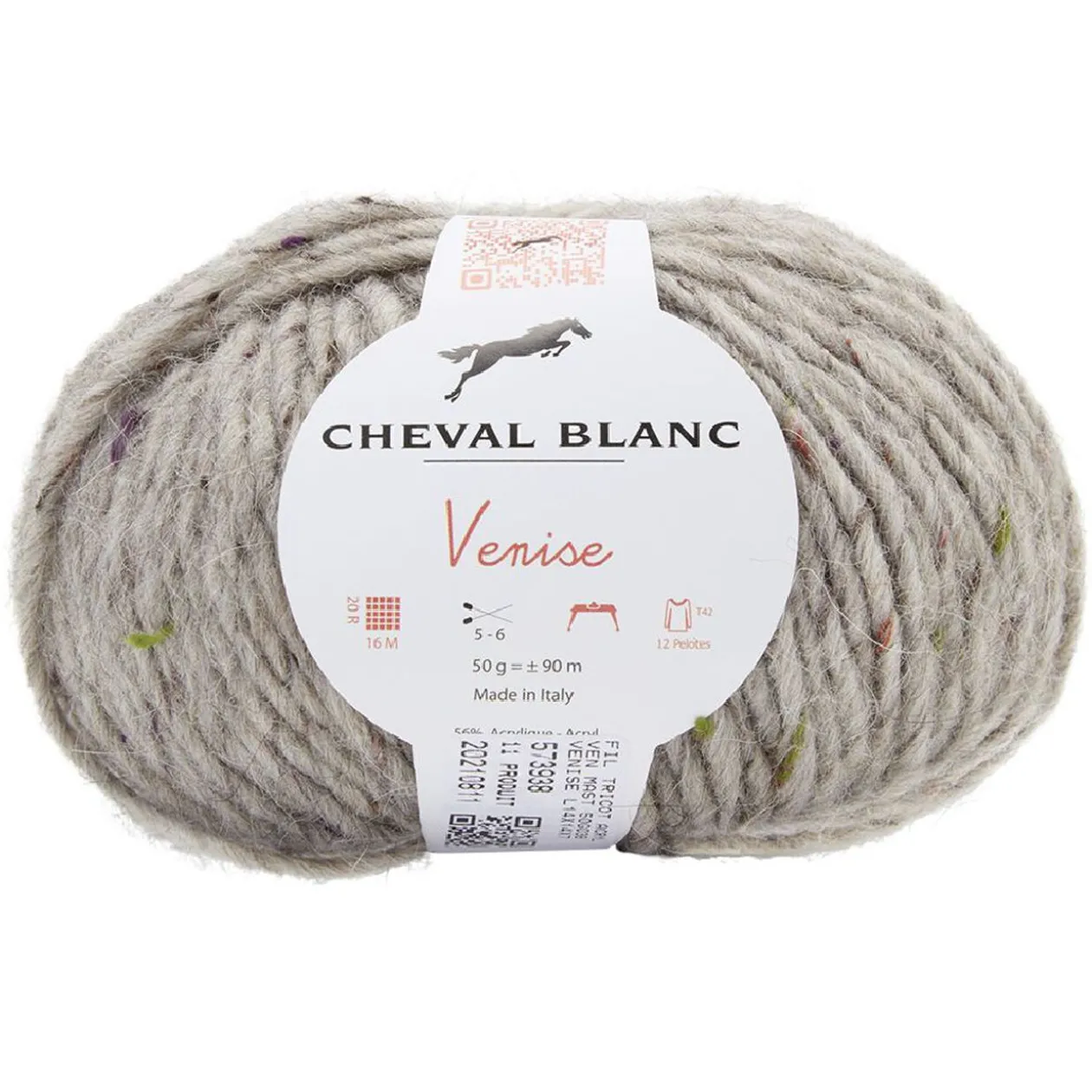 Fil à tricoter Venise blanc cassé 50 g