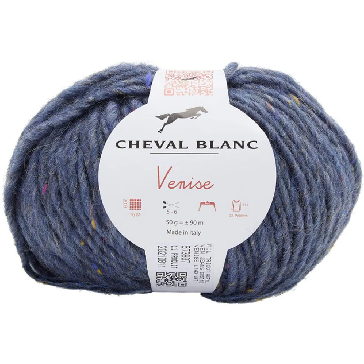 Fil à tricoter Venise bleu 50 g