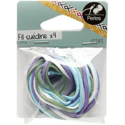 Fils suédine X4 Bleu L0,9M