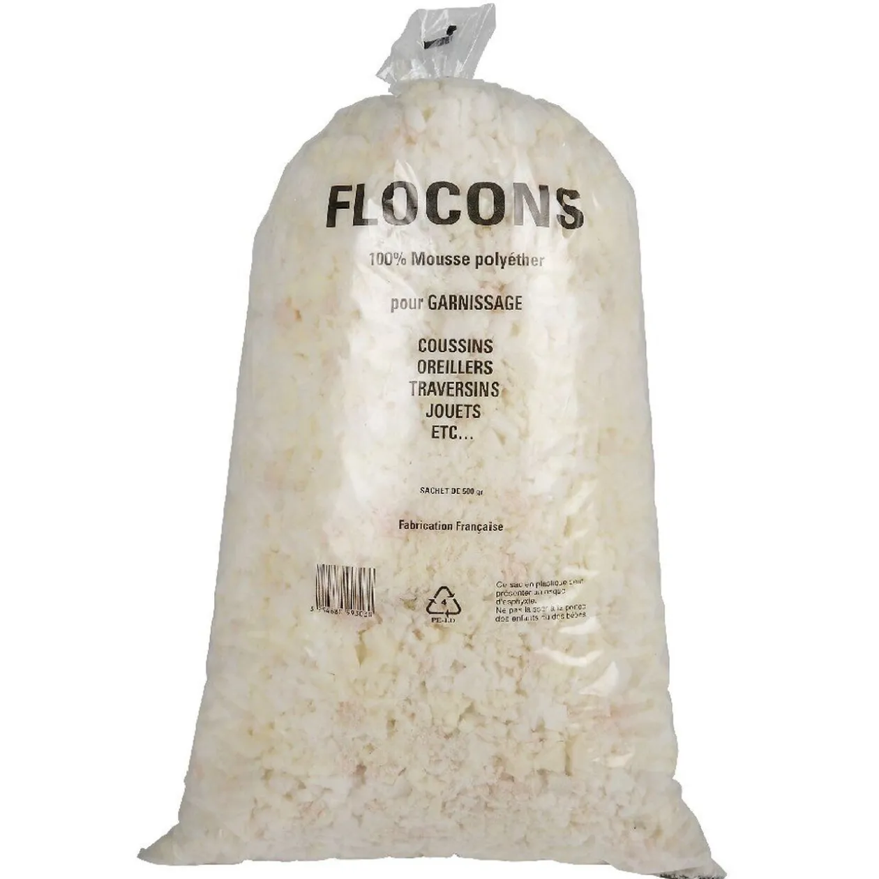 Flocons pour garnissage coussins 500 grammes