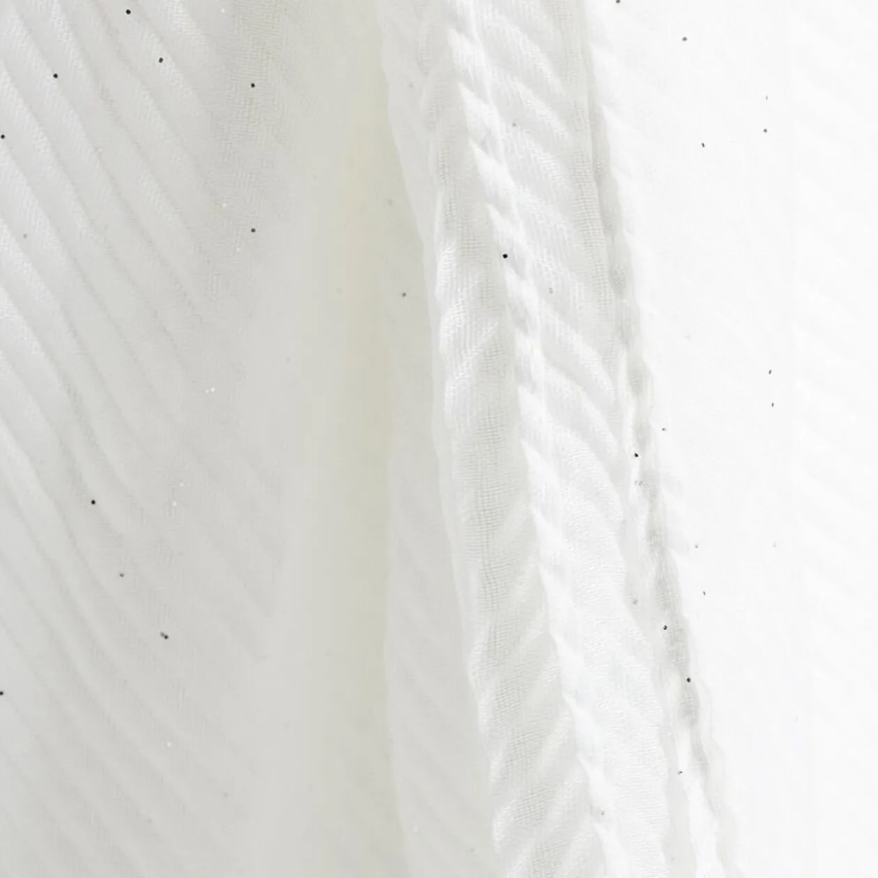 Foulard coton plissé blanc 70x180cm