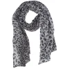 Foulard plissé motif léopard gris marron