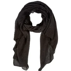 Foulard plissé noir pailleté
