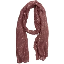 Foulard rose imprimé pois dorés