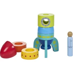 Fusée en bois empilable en bois certifié FSC® Montessori