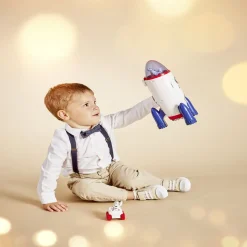 Fusée spatiale blanche