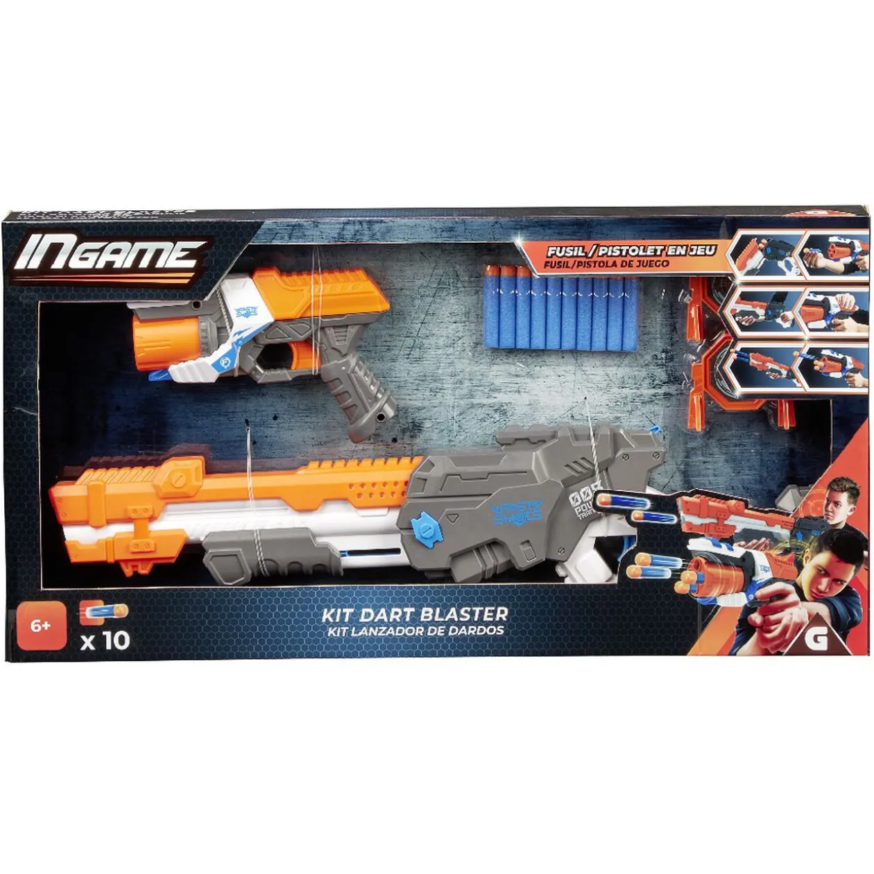 Fusil et pistolet avec 10 munitions