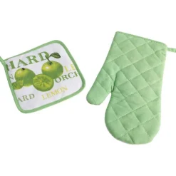 Gant de cuisine et manique citron vert
