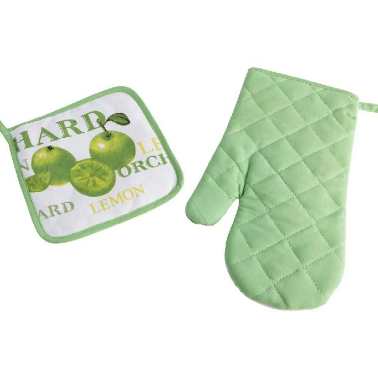 Gant de cuisine et manique citron vert
