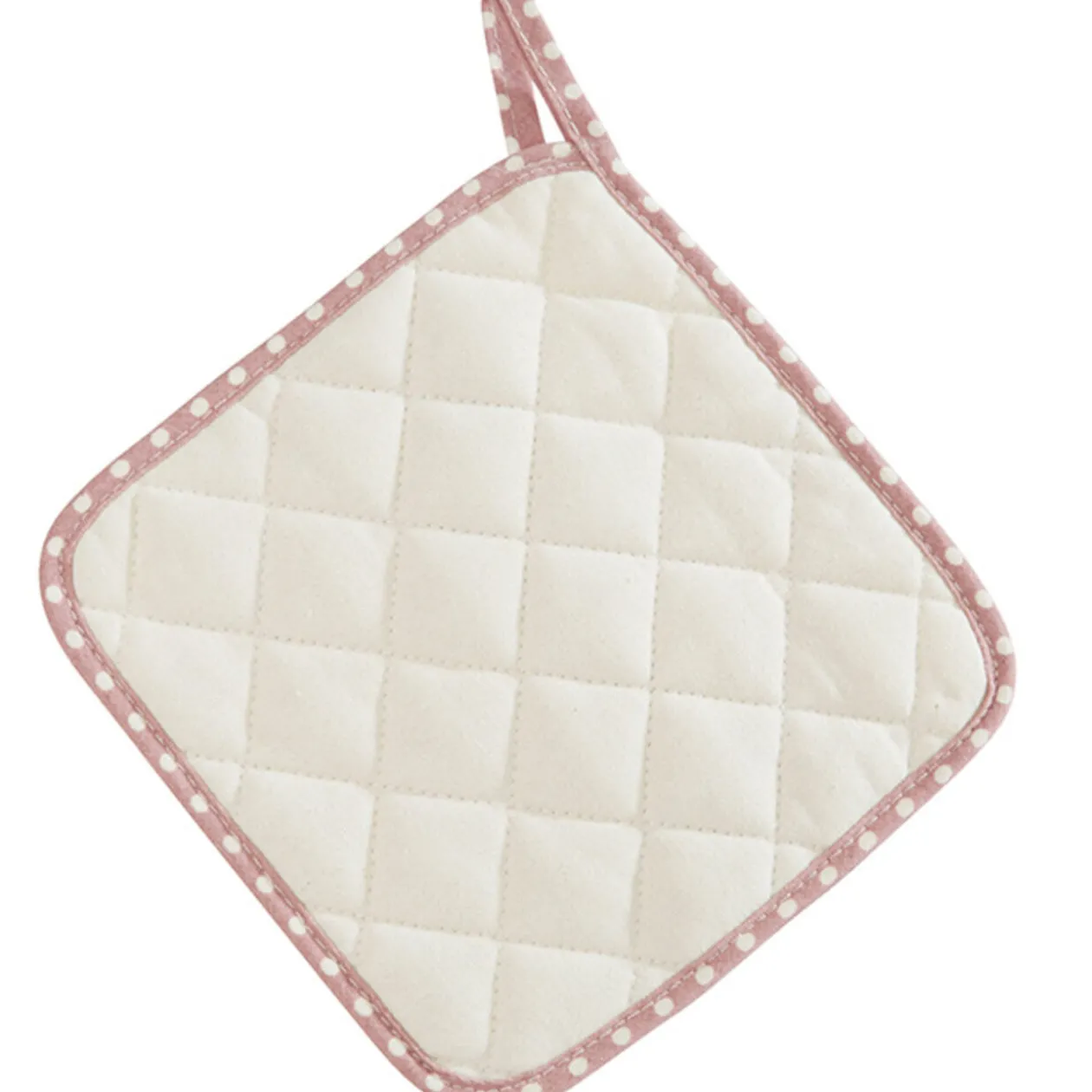 Gant de cuisine et manique rose beige