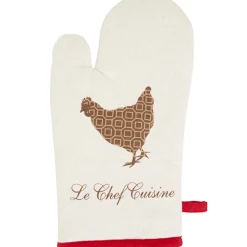 Gant de cuisine et manique design poule