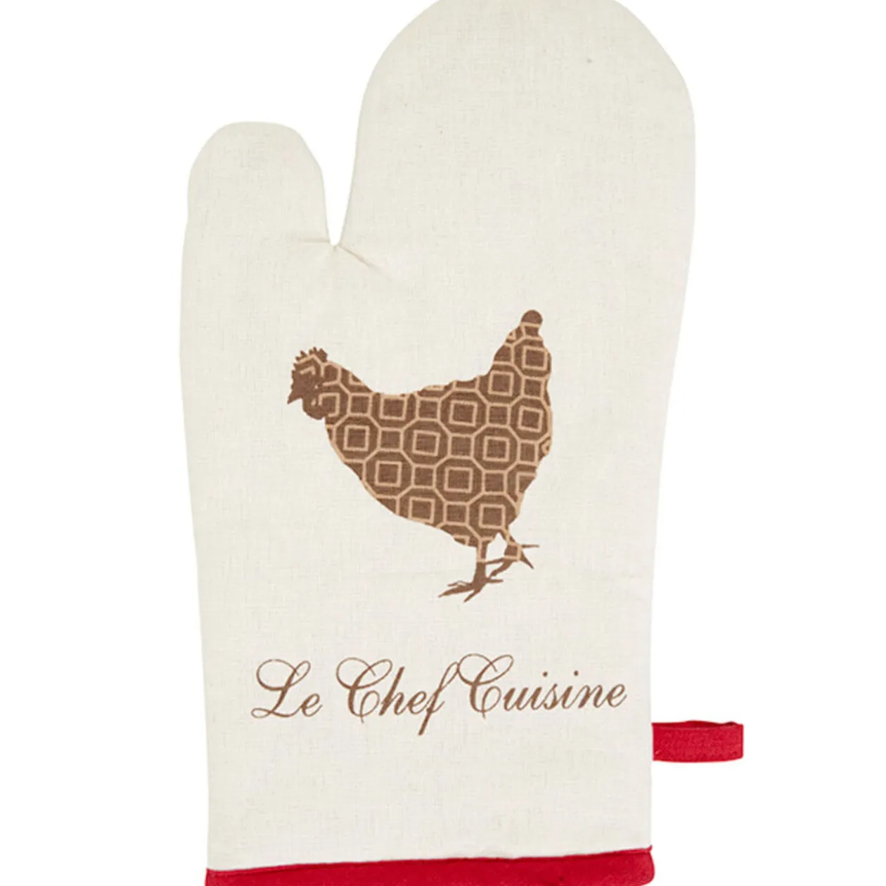 Gant de cuisine et manique design poule