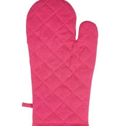 Gant de cuisine et manique rose fuchsia