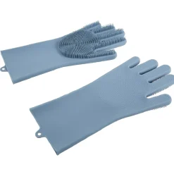 Gant en silicone pour vaisselle bleu x2