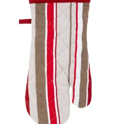 Gant et manique rayé rouge